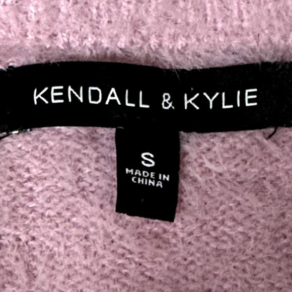 Kendall & Kylie Women Sz Small Long Sleeve Cropped Cardigan Purple Lilac Sweater - Picture 4 of 7